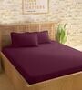Red 210TC Cotton stripe 1 Super King Bedsheet with 2 Pillow Covers
