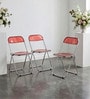 Red Colour Acrylic Finish Folding Ether Chair