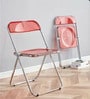 Red Colour Acrylic Finish Folding Ether Chair
