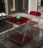 Red Colour AetherGlace Folding Chair With Table