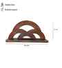 Red Colour Solid Wood Handcarved Floating Wall Shelf In Rainbow Design