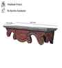Red Colour Solid Wood Handcarved Floating Wall Shelf