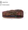 Red Colour Solid Wood Wall Shelf With Bark Lining