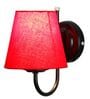 Red conical  cotton wall mounted lamp with Black Base