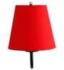 Red conical  cotton wall mounted lamp with Black Base