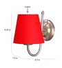 Red conical  cotton wall mounted lamp with Steel Base