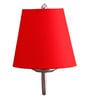 Red conical  cotton wall mounted lamp with Steel Base