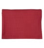 Red Cotton Solid 63X55 Inch Waffle Design Throw