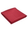 Red Cotton Solid 63X55 Inch Waffle Design Throw