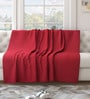 Red Solid Cotton 55x82 Inches Sofa Throw