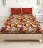 Red Cotton 1 Double Queen Bedsheet with 2 Pillow Covers