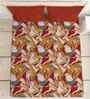 Red Cotton 1 Double Queen Bedsheet with 2 Pillow Covers