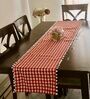 Red Cotton 1 Pc Checkered Christmas Table Runner