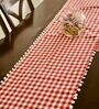 Red Cotton 1 Pc Checkered Christmas Table Runner