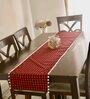 Red Cotton 1 Pc Checkered Christmas Table Runner