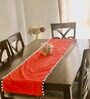 Red Cotton Pom-Pom Table Runner