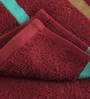 Maroon Solid 450 GSM Cotton 4 Pieces Towel Set