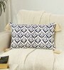 Blue Cotton Abstract 12x20 inches Cushion Covers (1PC)