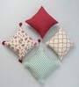 Multicolor Cotton Abstract 16x16 inches(Set of 4) Cushion Covers