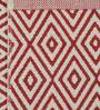 Red Cotton 2 ft x 3 ft Hand Woven Dhurrie