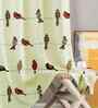 Red Cotton Animal 5ft Semisheer Eyelet Window Curtain (1 Pc)