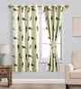 Red Cotton Animal 5ft Semisheer Eyelet Window Curtain (2 Pc)