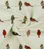 Red Cotton Animal 7ft Semisheer Eyelet Door Curtain (2 Pc)