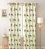 Red Cotton Animal 7ft Semisheer Eyelet Door Curtain (2 Pc)