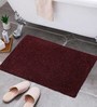 Maroon Cotton 14x20 Inches Anti Skid Bath Mats (Set of 2)