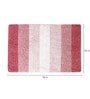 Red Geometric Cotton 20x32 Inches AntiSkid Bath Mat (Set of 2)