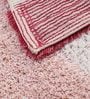 Red Geometric Cotton 20x32 Inches AntiSkid Bath Mat (Set of 2)