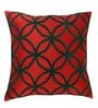 Red Textured Cotton Blend 16 x 16 Inches Cushion Cover