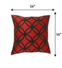 Red Textured Cotton Blend 16 x 16 Inches Cushion Cover