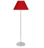 Red Cotton Conical Shade Steel Floor Lamp Steel Base