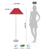 Red Cotton Coolie Shade Floor Lamp Steel Base