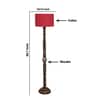 Red Cotton Drum Wooden Floor Lamp