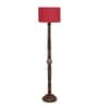 Red Cotton Drum Wooden Floor Lamp