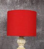 Amber Red Cotton Fabric Solid Lampshade