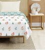 Red Cotton Floral 150 GSM Double Bed AC Room Blanket