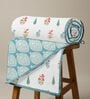 Red Cotton Floral 150 GSM Single Bed AC Room Blanket