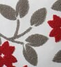 Red Cotton Floral 18x18 inches Cushion Covers (Set of 2)