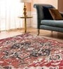 Red Cotton Floral 5.7 x 4 Feet Dhurries