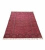 Red Cotton Geometric 5 x 8 Hand Woven Dhurrie