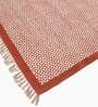 Red Cotton Abstract 3x2 Hand Woven Dhurrie