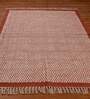 Red Cotton Abstract 3x2 Hand Woven Dhurrie