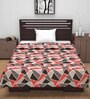 Red Cotton Geometric 120 GSM Reversible Single Bed Dohar