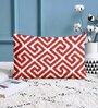 Red Cotton Geometric 18x12 inches Cushion Covers (Pack of 2)