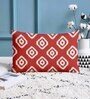 Red Cotton Geometric 18x12 inches Cushion Covers (Pack of 2)