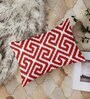 Red Cotton Geometric 18x12 inches Cushion Covers (Pack of 2)