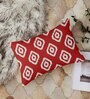 Red Cotton Geometric 18x12 inches Cushion Covers (Pack of 2)